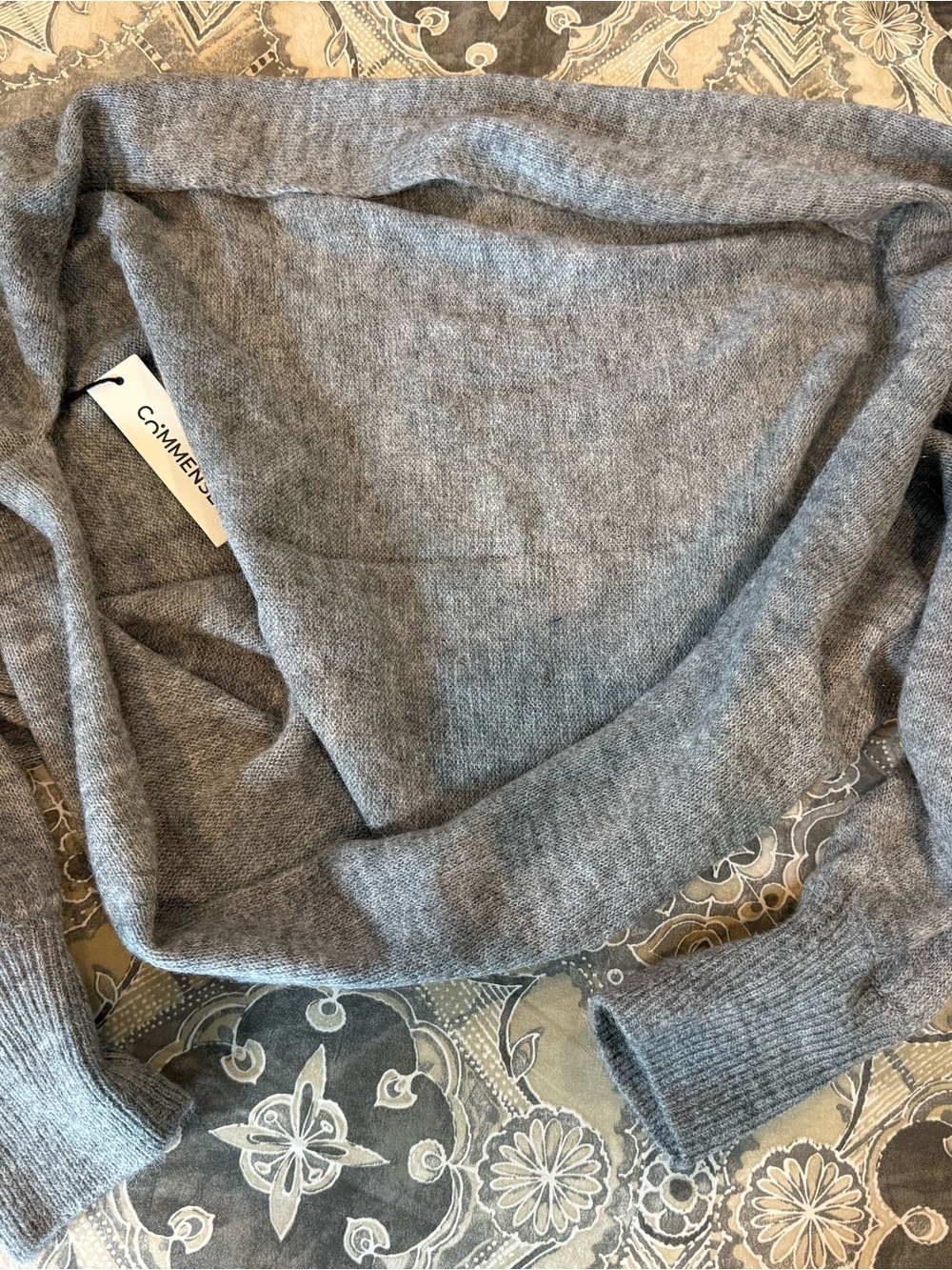 Commense Men's Light Gray Turtleneck Sweater